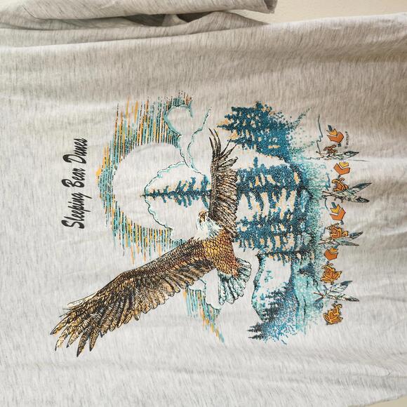 Vintage Oneita tag Sleeping Bear Dunes Graphic Tee - Nature Inspired Design - Picture 2 of 5